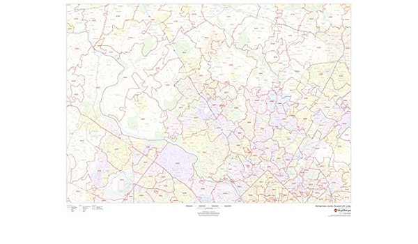 Md Zip Code Map Montgomery County, Maryland Zip Codes - 48" X 36" Paper Wall Map :  Amazon.co.uk: Stationery & Office Supplies