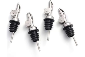 Molimoli Beccuccio in Acciaio Inossidabile con Meccanismo Automatico Anti-Ossidazione, Dosatore per Bottiglie di Alcol, Erogatore per Olio d'Oliva, Beccuccio per Vino e Olio, Confezione