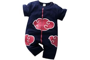 NCTCITY Grenouillères Nouveau-né Bébé Garçon Fille Été Barboteuse Manche Courte Combinaison Pyjama Col Rond Enfant Mignon Impression Babysuits Avec Bouton-Pression Manteau Tenues