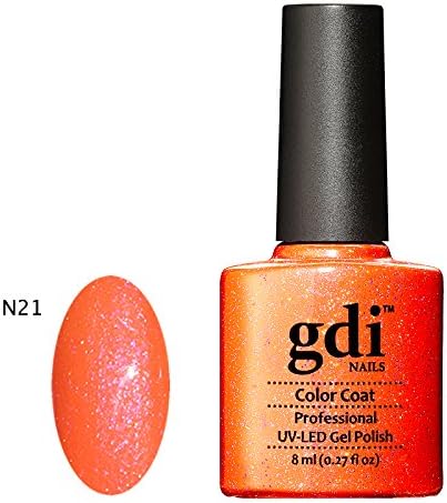 GDI Nails - Neon Glow 'N' Range - Glow In The Dark - Plain Shimmer Diamond Glitter - UV LED Soak Off Gel Nail Polish Varnish - 8ml - ***REQUIRE UV/LED LAMP TO CURE DRY GEL POLISH*** (N21)