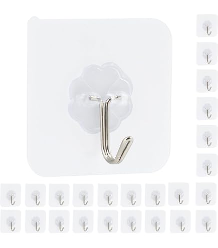 10 Crochets Adhésifs Transparents En Forme De Corne - Sans Perçage, Dimensions 6x6,5 Cm | Pour Cuisine, Salle De Bain