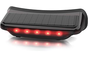 Moman Luz Solar para Casco de Motocicleta, Luz LED Energía Solar para Casco de Bicicleta con Sensor de Frenado Luces Advertencia de Seguridad Trasera Roja IPX4 Impermeable (Cable USB-C NO Incluido)