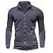 Produktbild Kobay Herren Herbst Winter Freizeit Sport Strickjacke Reißverschluss Sweatshirts Tops Jacke Mantel
