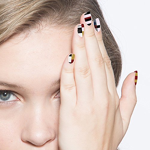 Tattify Striped Nail Wraps - Hogwart's Scarves (Set of 22)