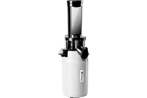 Ventray Ginnie Extractor de zumos y verduras - Slow Juicer con función de masticación inversa, Licuadora para Verduras y Frutas, Fácil de Limpiar, Extracción Lenta 60 rpm, Sin BPA, Blanco