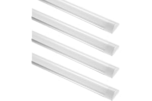 PAPASBOX 4 PCS 10W LED Tubo de Luz, 1200LM 30CM Lámpara LED de Techo, Blanco Neutro 4000K 130°Ángulo Luz de Lámpara LED Tubo para Sala de Estar, Baño, Cocina, Garaje, Oficina, Almacén