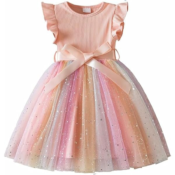PATPAT Jurk voor meisjes, 3-delige set: lange mouwen, prinsessenjurk met ronde hals, kinderjurken, eerste schooldag, meisjeskleding, ideaal voor feestelijk, verjaardag, maat 80-122, 2-7 jaar, oranje
