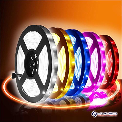 LinkSquare 5m 5050 (White / Cool White / Warm White / Red / Green / Blue / Purple Pink) DC 12V Waterproof IP65 300 SMD LED (60LEDs/m) Lamp Fairy Light Strip Stripe (Purple-Pink)