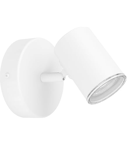 Spot Mural WAIKA Avec Interrupteur Noir Mat - Ampoule LED GU10 Incluse, 3 Niveaux De Luminosité (max 500 Lm), 230V