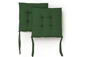 PARAMAISON Cuscini Sedia con Lacci Giunk, Set da 2 pezzi Quadro, Imbottito, Interni od Esterni, Non Sfoderabile, 40x40 cm, Vari Colori