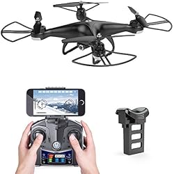 Holy Stone HS110D FPV RC Drohne mit 720p HD Kamera live übertragung,WiFi Camera,RC Quadrocopter ferngesteuert mit Höhenhaltung,Handysteuerung,modulere extra Batterie,Kopflos Modus für Kinder Anfänger
