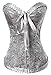 Price comparison product image Fashion Womens Vintage Brocade Lace Boned Renaissance Corset (Grey,4XL/Bust:41-43inch Waist:35-37inch)