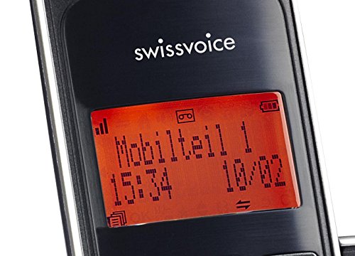 SwissVoice Avena 479 - Teléfono (Analog/DECT, Techo, Negro, Plata, Base & Handset, ААА, Polifónico)