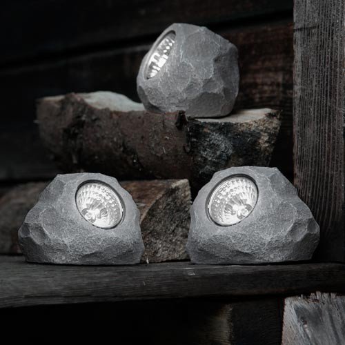 10er Set LED Solar Leuchten Steine Beleuchtung Garten Dekoration Lampen Außenlichter - 4