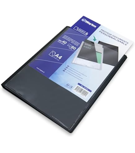 Porte-documents A4 – 40 Pochettes (80 Vues) – Polypropylène Durable – Protection Sans Acide – Présentation Pro
