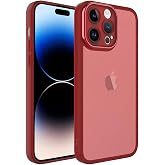 Spia Apple iPhone 14 Pro Max Kılıf Kırmızı Primula Kamera Korumalı Kapak Koruyucu Tasarım (Apple iPhone 14 Pro Max, Kırmızı)