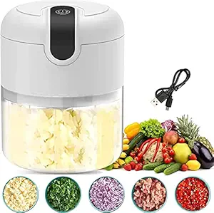 Deoxys Electric Mini Garlic Chopper-Small Food Processor with USB Charging, Portable Mini Chopper Mincer for Garlic Ginger Onion Vegetable Meat Nut (250ML)