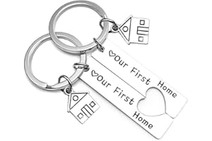 BDEPSTR 2 Stück Neues Zuhause Neue Abenteuer Schlüsselanhänger Einweihungsgeschenk Neuer Hausbesitzer Zuhause Schlüsselanhänger Personalisiertes Geschenke, Paar Haus Anhänger schlüsselanhänger