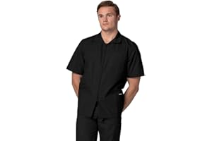 ADAR UNIFORMS Adar Universal Scrubs for Men - Veste de Gommage zippée à Manches Courtes