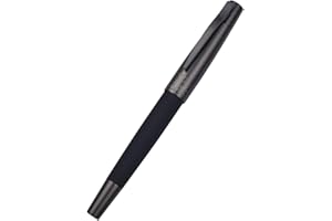 EROFA Hongdian 6013 czarny matowy długopis wieczny, czarna średnia stalówka z metalowym pudełkiem na długopis zestaw