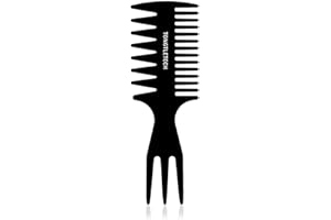 TONGTLETECH Texture Comb–Men Hair Wide Tooth Comb Styling Combs Women Men Oil Head Hair Combs Detangling Coloring Brushes for Salon and Barber, Black