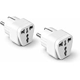 Universal Priz Adapt&ouml;r&uuml; 2&rsquo;li Set, Avrupa Tipi Fiş EU,&Ccedil;oklu Girişli Seyahat Adapt&ouml;r&uuml;, T&uuml;m &Uuml;lkelerle Uyumlu, Kompakt Tasarım, E