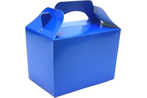 Lotus 10-Pack Children's Plain Colored Party Boxes-Carry Food,Meal Fun Picnic, Birthday, Wedding Favour, Halloween Trick or Treat Box, Loot Box (Royal Blue)-Vibrant Durable for Memorable Celebrations