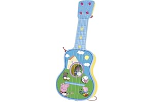 Peppa Pig - Guitarra en estuche, 4 cuerdas (Claudio Reig 2339.0), colores surtidos