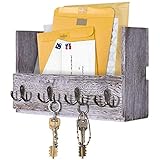 FÁCIL DE MONTAR: Con los tornillos de 2x4cm incluidos, 2 anclajes para paneles de yeso y el manual de instrucciones adjunto, el montaje de este organizador rústico es pan comido. Simplemente siga las instrucciones y lo tendrá montado en su pared en un abrir y cerrar de ojos.