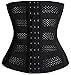 FLYCHEN Women Yoga Gym Cincher Elastic Shapewear Slim Steel Bones Corset Black UK 14-16(XXL)
