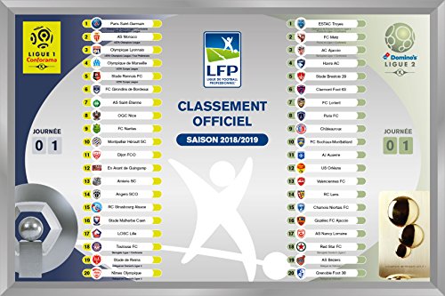 Tableau magnétique de classement - Ligue 1 et la Dominos's Ligue 2 - Saison 2018-2019