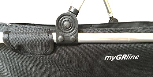 Faltbarer Einkaufskorb, platzsparend, leicht, stabil; Tragegewicht 25 kg, Fassungsvermögen 25 l, schwarz. Damit wird Einkaufen zum Vergnügen. Mit 6 cm Höhe gefaltet, ist er einfach zu verstauen. - 5