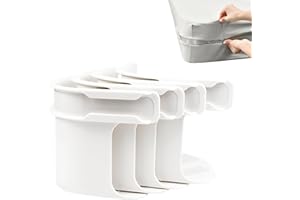 UPTVIN 4 Pieces Bed Sheet Holder With Lock Strips Kit, Non-Slip Lumber Lock Fitted Sheet, Heavy Duty Bed Sheet Fasteners, Removable Fitted Sheet Corner Holders, for Mattress Protectors, Bedding, Blankets