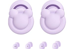BANDICTION Ear Plugs for Sleeping Noise Cancelling, Reusable Earplugs for Noise Reduction, Soft Silicone Hearing Protection Ear Plugs for Sleep, Work, Noise Sensitivity, Study, Snoring -33dB (Light Purple)