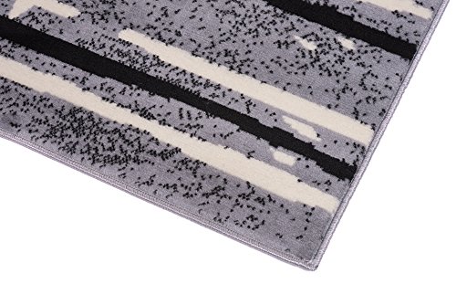 Designer Teppich Modern – Muster Abstraktion Streifen Meliert in Grau – Top Wohnzimmer Design – Viele Größen Neuheit 160 x 220 cm - 5