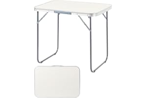 Outopee 2.3 FT Portable Picnic Table with Carry Handle, Outdoor Folding Table for Outdoor Garden Beach Hiking Fishing (White)