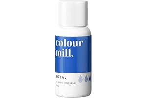 Colour Mill Colorante alimentare commestibile a base di olio, per crema al burro, fondente, pasta di zucchero, glassa e cioccolato, blu reale, 20 ml