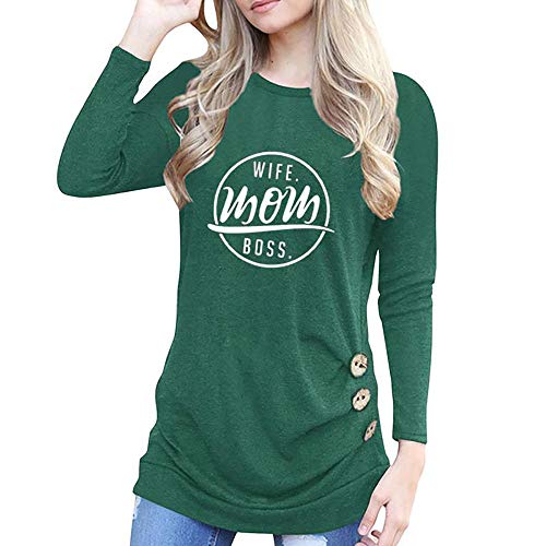 Preisvergleich Produktbild Resplend_langarmshirt, Frauen Freizeit Sweatshirt Oberteile Rundhals Lange Ärmel Applikationen Pullover T-Shirt Bluse Tops