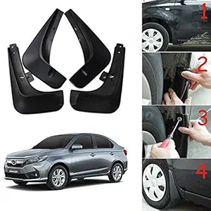 Oshotto Mud Flap (O.E.M Type) Compatible with Honda Honda Amaze 2018,2019,2020,2021 (T-II) (Set of 4)