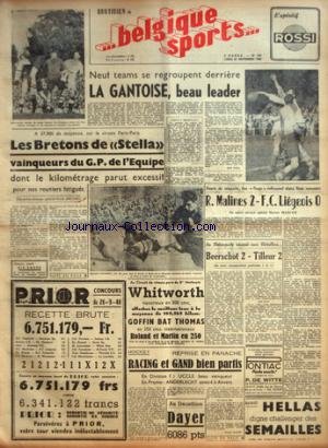 BELGIQUE SPORTS [No 232] du 27/09/1948 - HOCKEY / RACING ET GAND BIEN PARTIS - UCCLE - ANDERLECHT - BASKET / HELLAS - SEMAILLES - WHITWORTH VICTORIEUX - GOFFIN BAT THOMAS - ROLAND ET MARTIN EN 250 - R. MALINES ET FC LIEGEOIS - LES BRETONS DE STELLA VAINQUEURS DU G.P. DE L'EQUIPE PAR JACOBS - NEUF TEAMS SE REGROUPENT DERRIERE LA GANTOISE gratuit