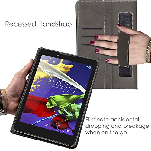 Forefront Cases® Lenovo Tab 3 8 / Tab 2 A8-50 Leder Hülle Schutzhülle Tasche Smart Case Cover Stand – Rundum-Geräteschutz und intelligente Auto Schlaf / Wach Funktion inkl. Eingabestift und Displayschutz - 5
