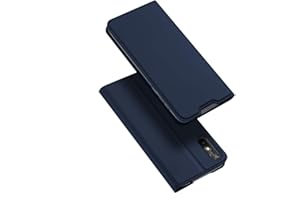 DUX DUCIS Funda Redmi 9A, PU Cuero Flip Carcasa Fundas Móvil de Tapa Libro para Xiaomi Redmi 9A (Azul Marino)