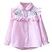Produktbild Longra Mode Kinder Baby Mädchen Streifen Stickerei Floral Shirt Bluse (Pink, 130CM 6Jahre)