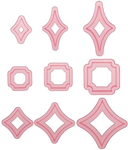 Sweet Elite Tools- Square Element Cutter Set of 9 cutters for sugarpaste, modelling paste, rolled fondant and gum paste- By Marina Sousa