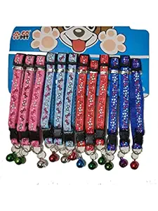 Pet D Small Dog & Cat 10 mm Cute Bow-tie Nylon Adjustable Collar with Bell (Buy 1 Get 1 Free) for All Breed Small Dog Pet Puppy Cat Kitty Nylon Collar. Bell Dog & Cat Collar Charm (Pink)