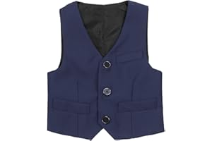 Freebily Bébé Enfant Garçons Chemise Gilet d'honneur Mariage Vestons sans Manches Gentleman Garçons Prince Veste Costume Cérémonie Baptême Fête Coton 3-12 Ans