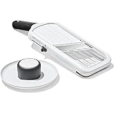OXO Good Grips hassas el sebze rendesi, j&uuml;lyen ve dilimler i&ccedil;in 5 bı&ccedil;ak ayarına sahip kompakt, ayarlanabilir kesme aleti, kay