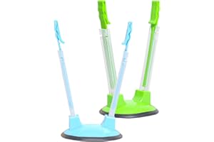 XIMINWZM 2 Pcs Sandwich Bag Stand Holders, Adjustable Food Bag Holders Stand, Plastic Freezer Bag Holder Stand Clips Stands for Non-Slip Base Plastic Bags Rack (Bule, Green)