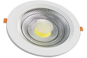 VETRINE IN RETE Vetrineinrete® Pannello led ad incasso cob bordo bianco rotondo 5 7 12 18 30 watt plafoniera luce calda 3000k driver incluso (12) A46