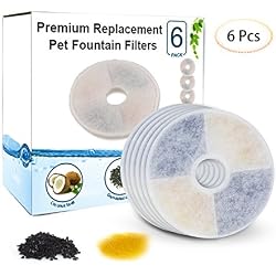 Keten Filtre De Remplacement pour Catit (Paquet de 6), Filtre de Replacement pour Fontaines au Design Catit Senses et Fontaines de Fleur Catit